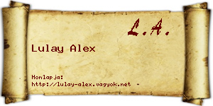 Lulay Alex névjegykártya